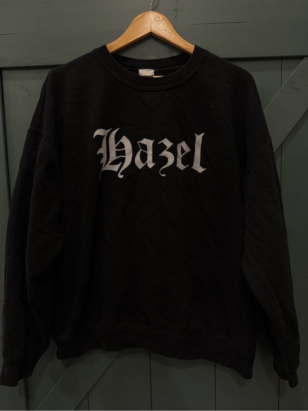 Hazel Graphic Black Crewneck Sweatshirt - Unbranded